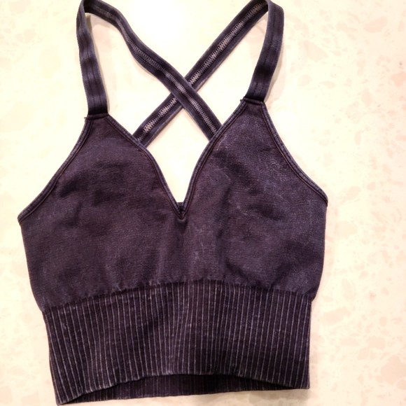NEW Free People Movement Good Karma V Crop Sports Bra & Leggings Bundle Graphite - Picture 2 of 15